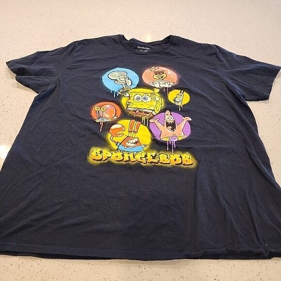 Preowned Nickelodeon Spongebobe Squarepants characters Grapic Shirt Size 2XL - Picture 1 of 4